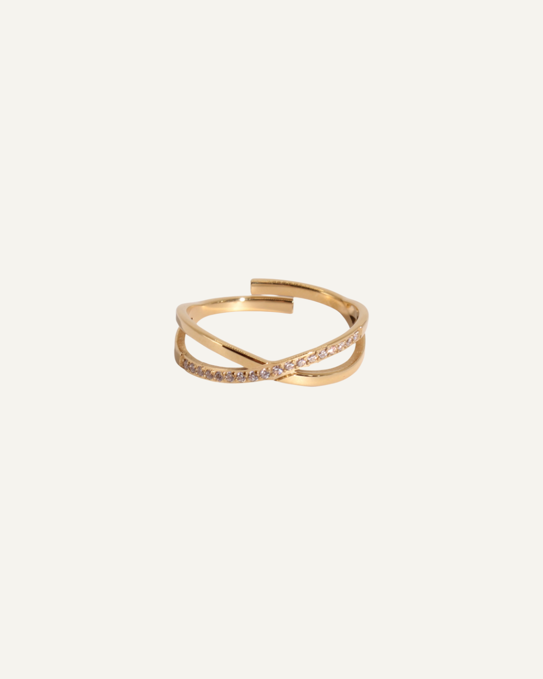 Christie | Bague en acier inoxydable et zircons
