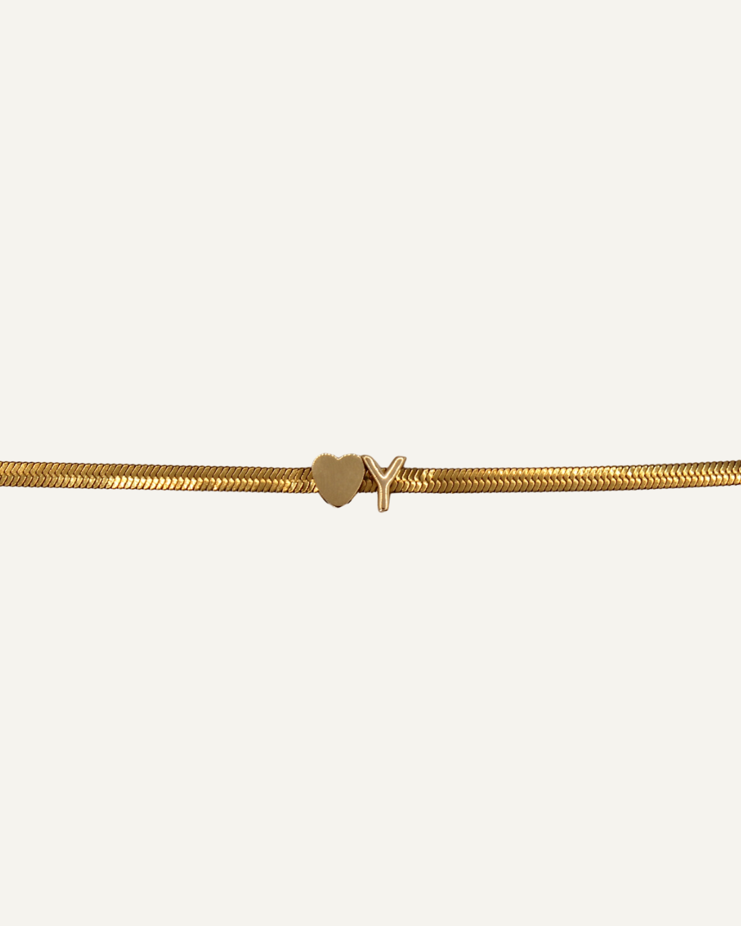 Salomé | bracelet souple en acier inoxydable avec lettre et cœur