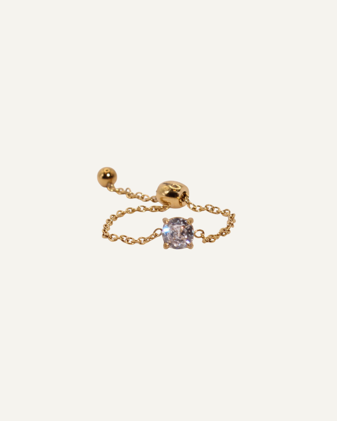 Zoya | Bague réglable en acier inoxydable et zircons