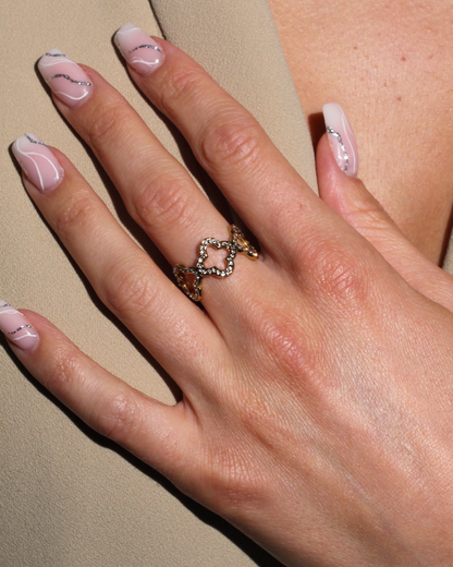 Alya | Bague en acier inoxydable et zircons