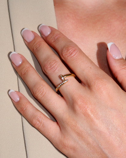 Andy | Bague en acier inoxydable et zircons