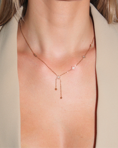 Cassiopée | Collier en acier inoxydable et zircons