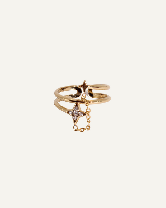 Lily | Bague en acier inoxydable et zircons