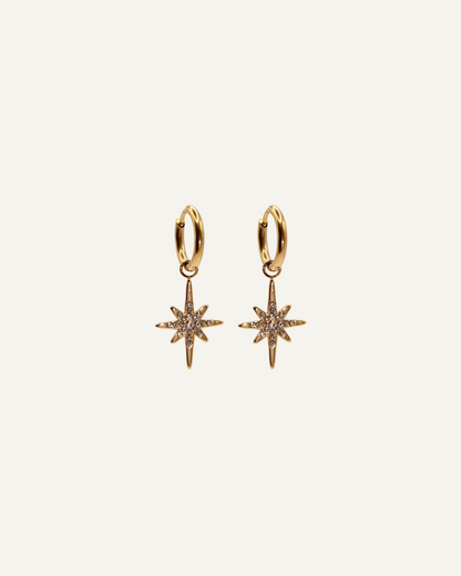 Loanne | Boucles d'oreilles en acier inoxydable et zircons