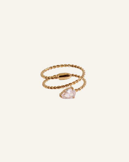 Mani | Bague en acier inoxydable et zircons