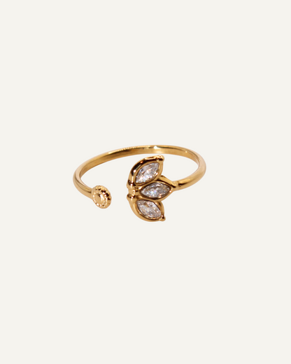 Rosy | Bague fleur en acier inoxydable
