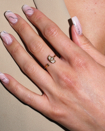 Rosy | Bague fleur en acier inoxydable
